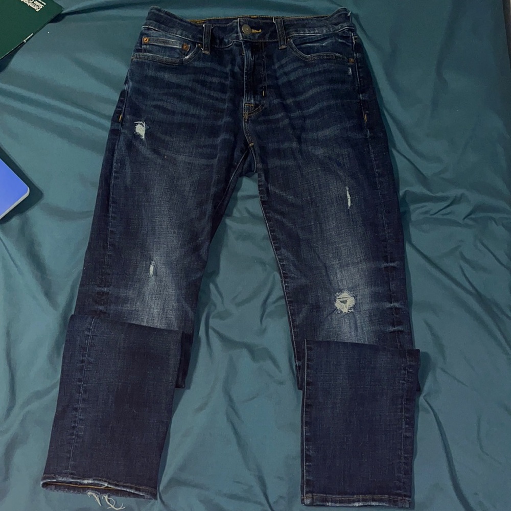 American Eagle, slim straight 30x32, dark blue denim